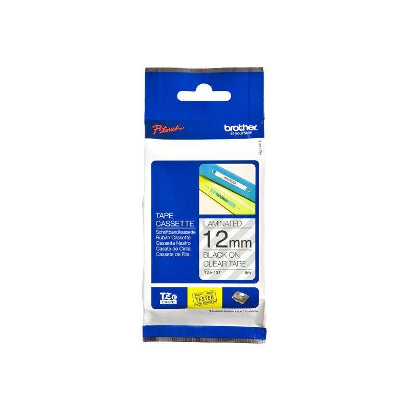 Cinta Negro/transparente para rotulador Brother PT-300/310B/330/530/11