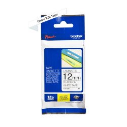 Cinta negro sobre blanco para rotuladores Brother PT-300, 310B, 330, 5
