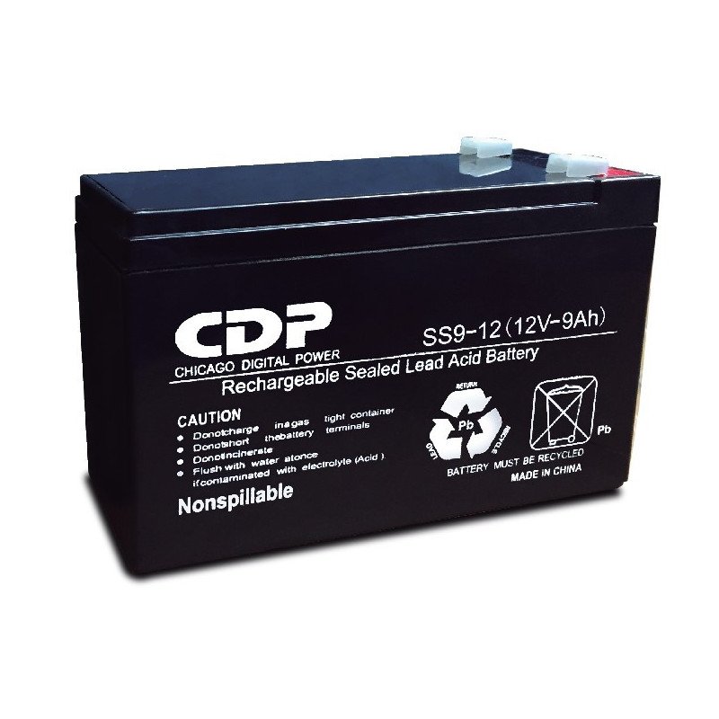 Batería interna CDP 12v 9amp libre de mantenimiento