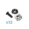 Juego de 12 tornillos con 12 arandelas y 12 tuercas enjauladas para rack LinkedPRO Juego de 12 tornillos con 12 arandelas y 12 tuercas enjauladas para rack LinkedPRO