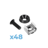 Juego de 48 tornillos con 48 arandelas y 48 tuercas enjauladas para rack LinkedPRO.
