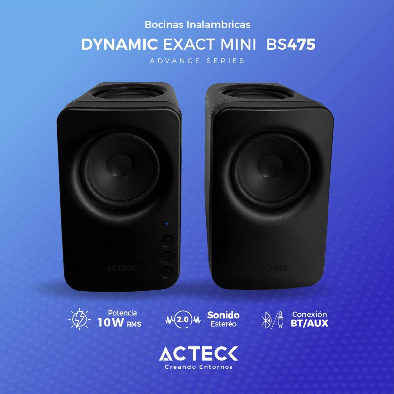 Bocinas Acteck Dynamic exact mini bs475, inalámbrica, 10 w, bluetootha