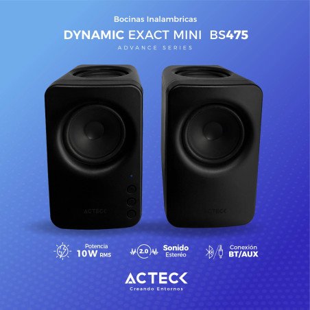 Bocinas Acteck Dynamic exact mini bs475, inalámbrica, 10 w, bluetootha