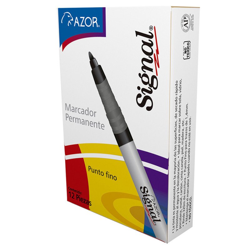 Marcador permanente Azor Signal 30008 violeta. Punto fino. Paquete con