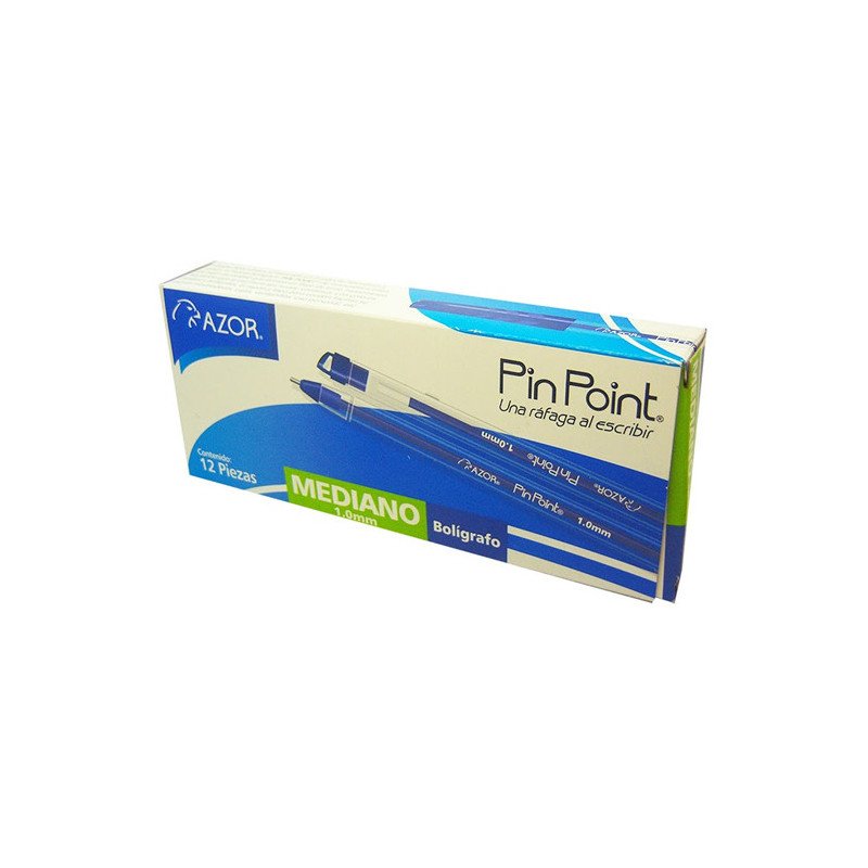 Pluma pinpoint Azor 6830AZ, azul 1 mm con 12