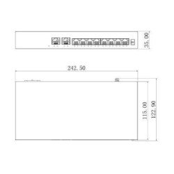 Switch PoE de 10 puertos fast ethernet, 8 puertos PoE 10/100, 2 puerto