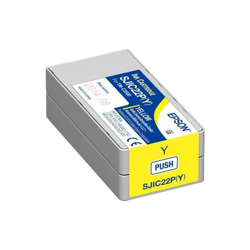Cartucho Epson modelo SJIC22P amarillo, para TM-C3500 Cartucho Epson modelo SJIC22P amarillo, para TM-C3500