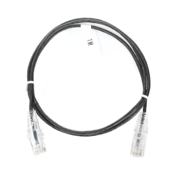 Cable de parcheo Slim UTP Cat 6 - 1 metro, negro, diámetro reducido (28 AWG)