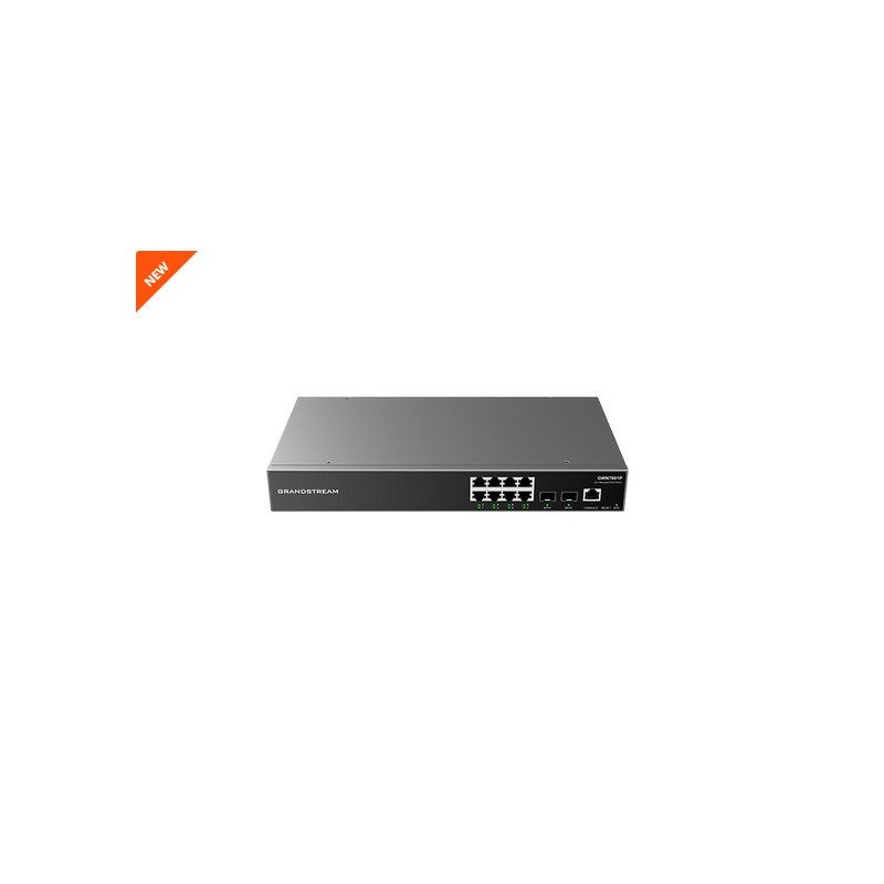 Switch Administrable Grandstream (GWN7801P) 8 puertos POE Gigabit + 2 