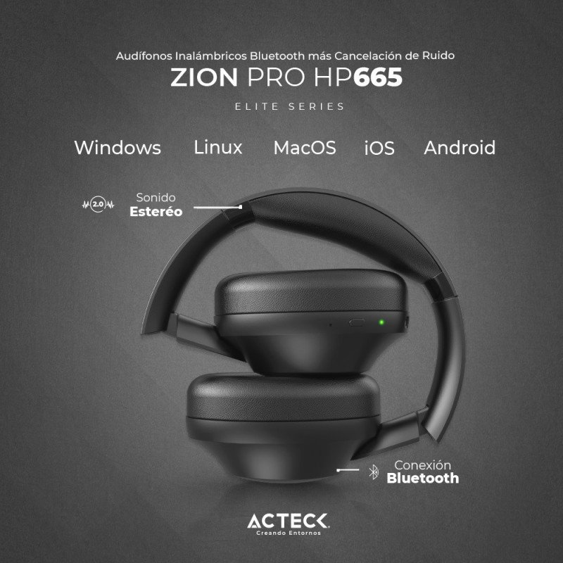 Audífonos Inalámbricos Bluetooth Over Ear Zyon Pro HP665 Elite Series 