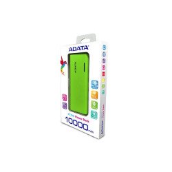 Batería de respaldo Power bank Adata PT100 10000mah/linterna/2 USB 1a/2a/indicador de carga/verde