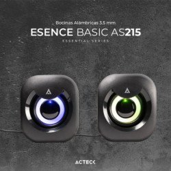Bocinas Acteck, esence Basic as215, alámbrica, USB, iluminación LED, n