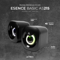 Bocinas Acteck, esence Basic as215, alámbrica, USB, iluminación LED, n