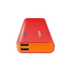 Batería de respaldo Power bank Adata PT100 10000mah/linterna/2 USB 1a/2a/indicador de carga/rojo