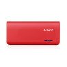 Batería de respaldo Power bank Adata PT100 10000mah/linterna/2 USB 1a/2a/indicador de carga/rojo