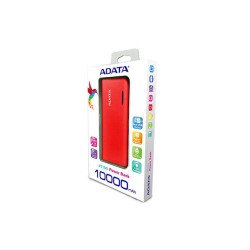 Batería de respaldo Power bank Adata PT100 10000mah/linterna/2 USB 1a/2a/indicador de carga/rojo