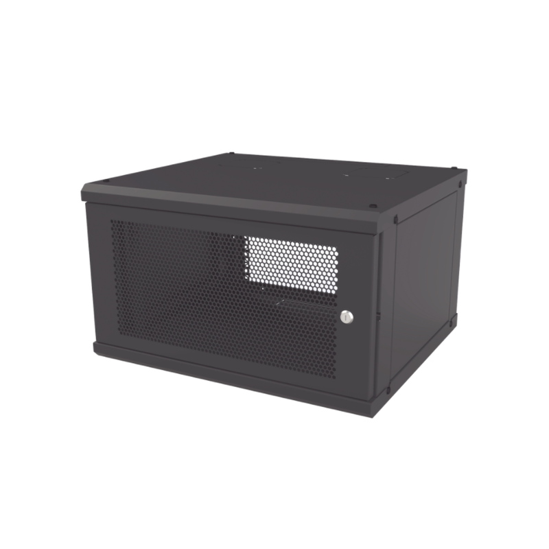 Gabinete de pared fijo, puerta perforada, rack 19" de 6 UR (600 x 355 
