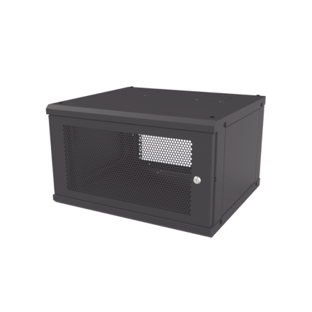 Gabinete de pared fijo, puerta perforada, rack 19" de 6 UR (600 x 355 