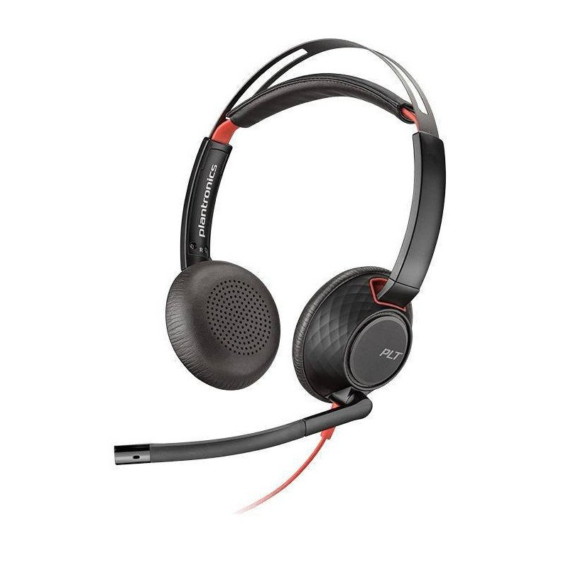 Diadema POLY Blackwire 5220 Stereo USB-A Headset, Wired, Office/Call center, 100 - 10000 Hz, 164.2 g, Headset, Black