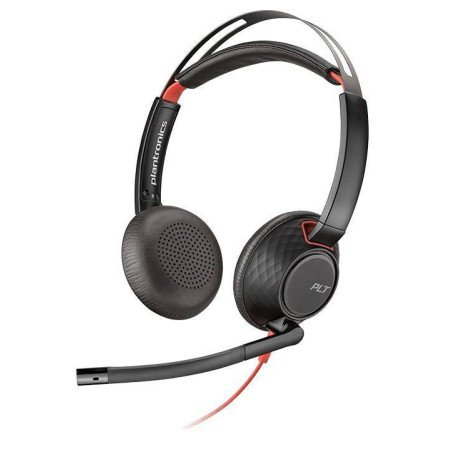 Diadema POLY Blackwire 5220 Stereo USB-A Headset, Wired, Office/Call center, 100 - 10000 Hz, 164.2 g, Headset, Black