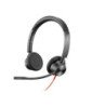 Auriculares Poly Blackwire 3325 Cableado Sobre la oreja Estéreo - Negro - Certificación Microsoft Teams - Binaural - Cerrado - 3