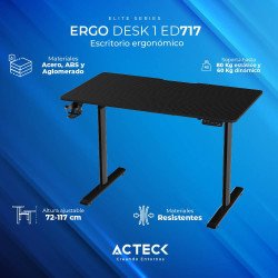 Escritorio Ergonomico ERGO DESK 1 ED717 Acteck Elite Series Escritorio
