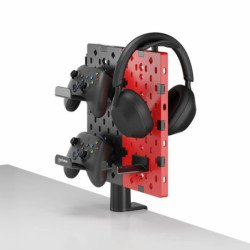 Soporte con tablero organizador perforado y porta accesorios