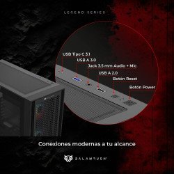 Gabinete Balam Rush full torre carbon 9000/USB 3.0/2.0/USB con 4 venti