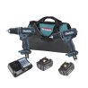 Kit (dHP482z rotom.+ dtw181z pistola impacto) 2 baterías de 3 ah y cargador estuche de lona18v