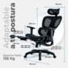 Silla Acteck ergonómica flux pro EC757, malla + pp + nylon, pistón cla