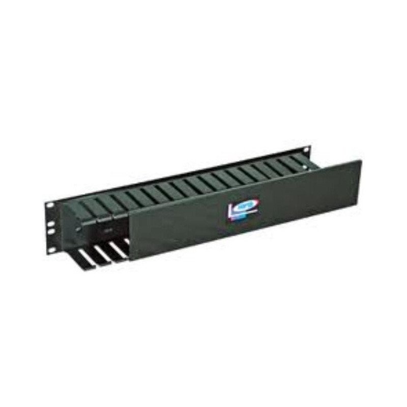 Organizador de cables North System 2 u.r. Doble horizontal 19 ducto frontal 3x3 ducto posterior 2x4 color negro liso