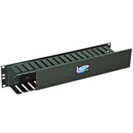 Organizador de cables North System 2 u.r. Doble horizontal 19 ducto frontal 3x3 ducto posterior 2x4 color negro liso