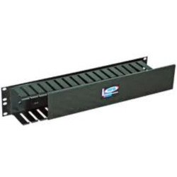 Organizador de cables North System 2 u.r. Doble horizontal 19 ducto frontal 3x3 ducto posterior 2x4 color negro liso