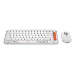 Kit Logitech Pop Icon Teclado/Mouse BT Offwhite/Orange