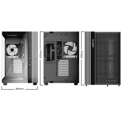Gabinete Light base 600 LX black con ventiladores ARGB BGW67