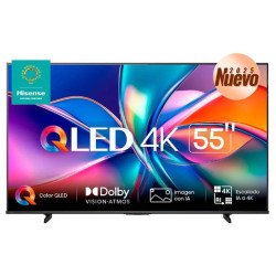 Smart LED-LCD TV 2025 Hisense 55QD6QV 139.7cm, 4K UHDTV, High Dynamic Range (Alto rango dinámico, HDR), Dolby Vision, HDR10+, LE