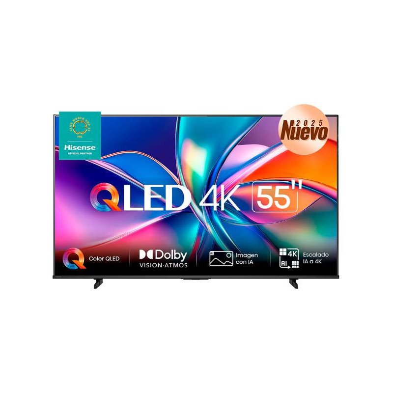 Smart LED-LCD TV 2025 Hisense 55QD6QV 139.7cm, 4K UHDTV, High Dynamic Range (Alto rango dinámico, HDR), Dolby Vision, HDR10+, LE
