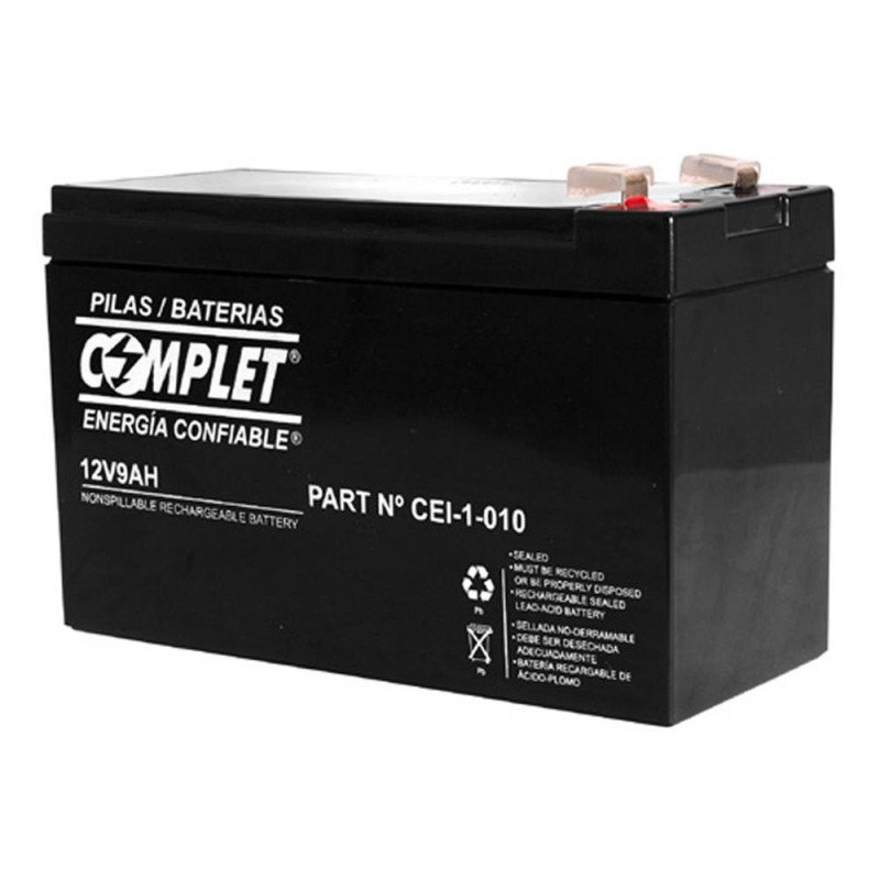 Batería Plomo Ácido COMPLET 12V 9Ah. Garantía 12 meses,