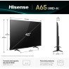 Televisor Hisense 43A65NV, 43 pulgadas, LED 4K UHD, 3840 x 2160 Pixeles, VIDAA SMART TV