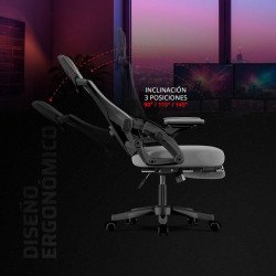 Silla Power Rush Mesh Balam Rush Silla Gamer, Color Marco Negro Malla Gris.