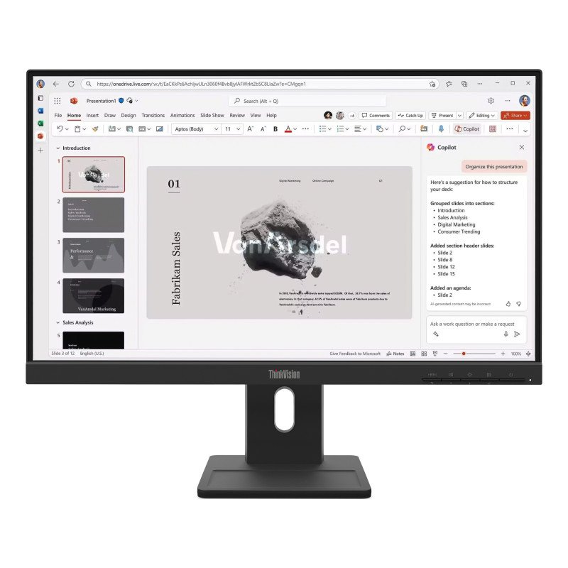 Monitor Lenovo ThinkVision E22-40, 54.6 cm (21.5"), 1920 x 1080 Pixeles, Full HD, LCD, 6 ms, Negro