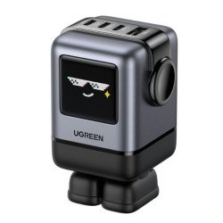 Cargador RobotGaN de 100W serie UNO Ugreen 45514B, Interior, Corriente alterna, Negro, Gris