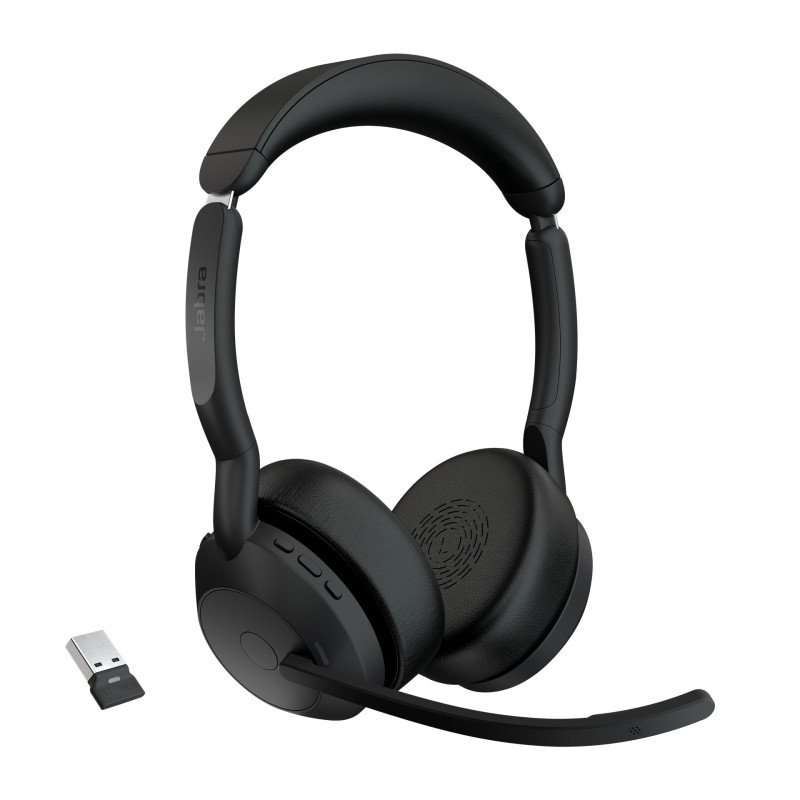 Diadema Jabra Evolve2 55, Inalámbrico, Oficina/Centro de llamadas, 20 - 20000 Hz, 130 g, Auriculares, Negro