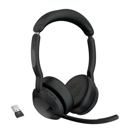 Diadema Jabra Evolve2 55, Inalámbrico, Oficina/Centro de llamadas, 20 - 20000 Hz, 130 g, Auriculares, Negro