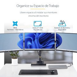 copia de Elevador para monitor StarTech.com 1MFSW-MONITOR-RISER, Independiente, 15 kg, Plata