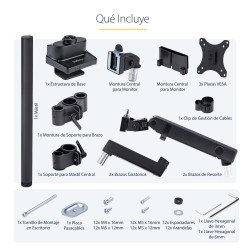 copia de Elevador para monitor StarTech.com 1MFSW-MONITOR-RISER, Independiente, 15 kg, Plata