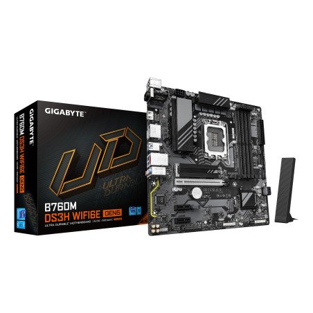 Tarjeta madre Gigabyte micro ATX b760m ds3h wf6e gen5, ddr5, s-1700, 256 GB, para Intel