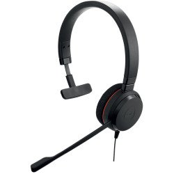 Diadema Jabra Evolve 20, Alámbrico, 150 - 7000 Hz, Oficina Centro de llamadas, 104 g, Auriculares, Negro