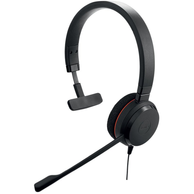 Diadema Jabra Evolve 20, Alámbrico, 150 - 7000 Hz, Oficina Centro de llamadas, 104 g, Auriculares, Negro