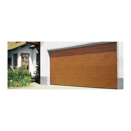 Puerta de Garage D, Alta calidad, 8x9 pies, AISLADA, Estilo Americana, Imitación Madera, Golden Oak, Línea Central .